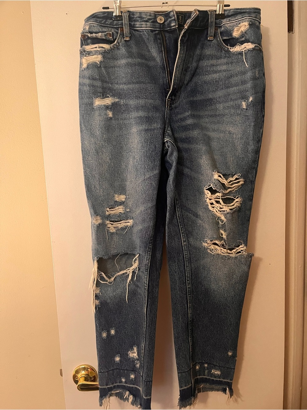 Distressed Abercrombie Blue Denim Jeans